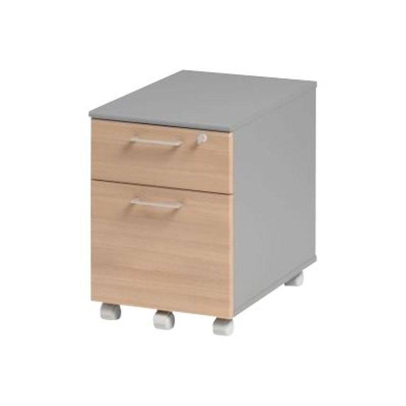 3483600784544-Caisson mobile JAZZ+ - Profondeur 60 cm - 2 tiroirs - Hêtre-P_79426254_1-0