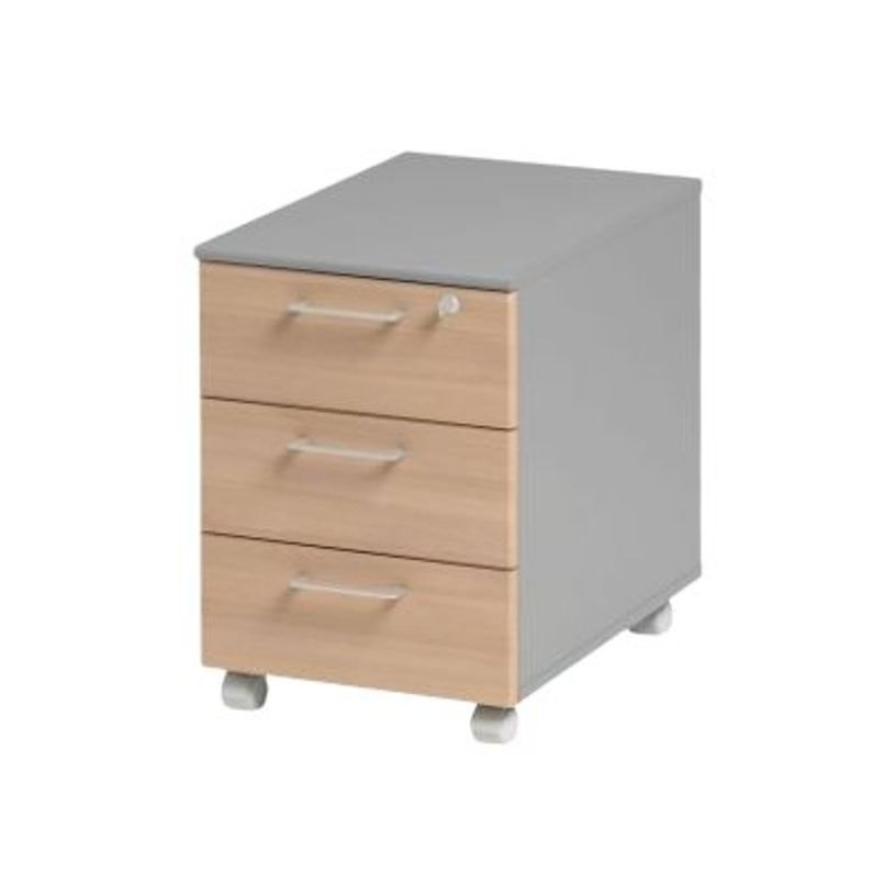 3483600784551-Caisson mobile JAZZ+ - Profondeur 60 cm - 3 tiroirs - Hêtre-P_79426255_1-0