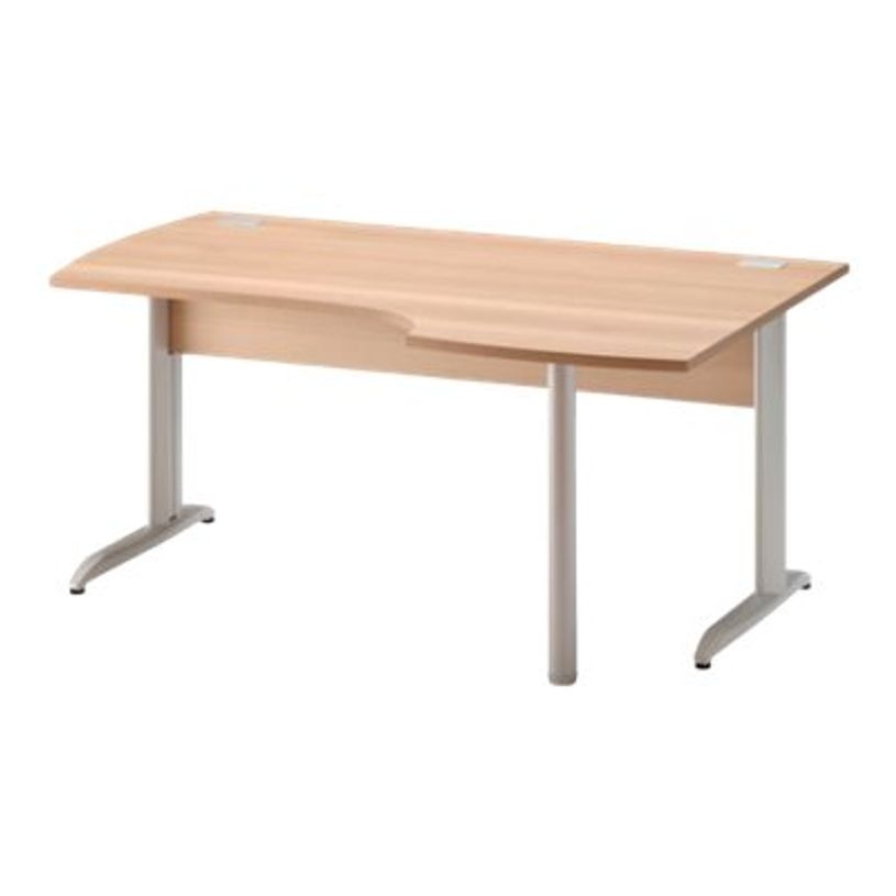 3483600784698-Bureau compact à droite JAZZ+ - 160 cm - Pieds métal - Hêtre-P_79426267_1-0