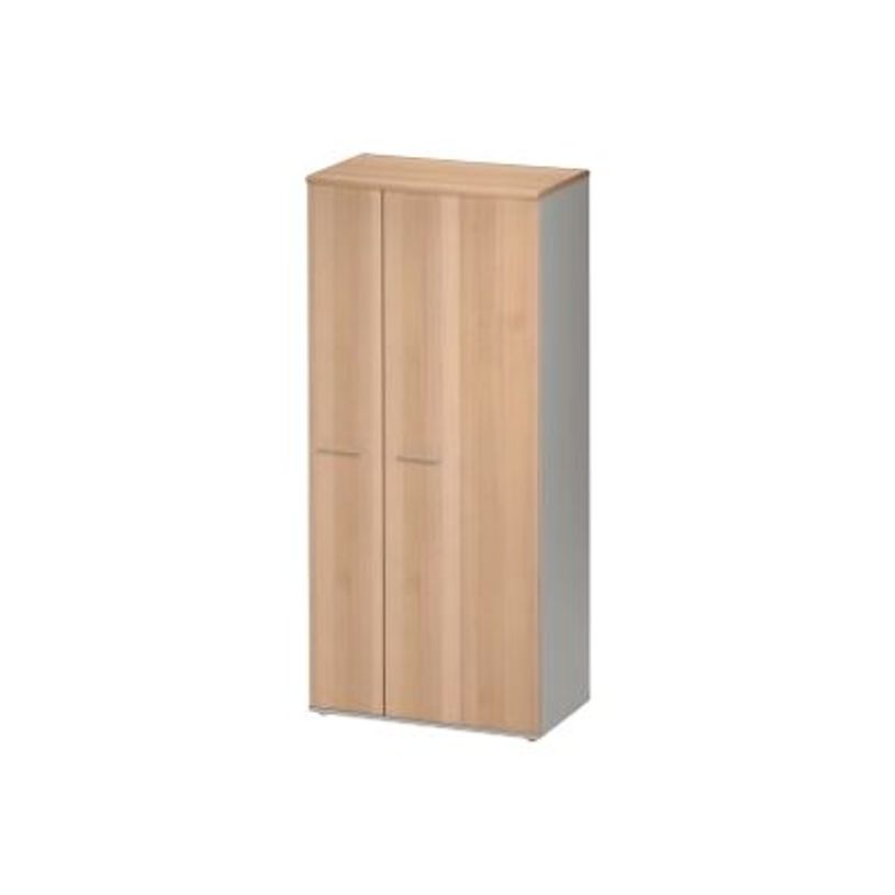 3483600784759-Armoire - JAZZ+ - 3 portes pliantes - 4 étagères - 80 cm - hêtre-P_79426273_1-0