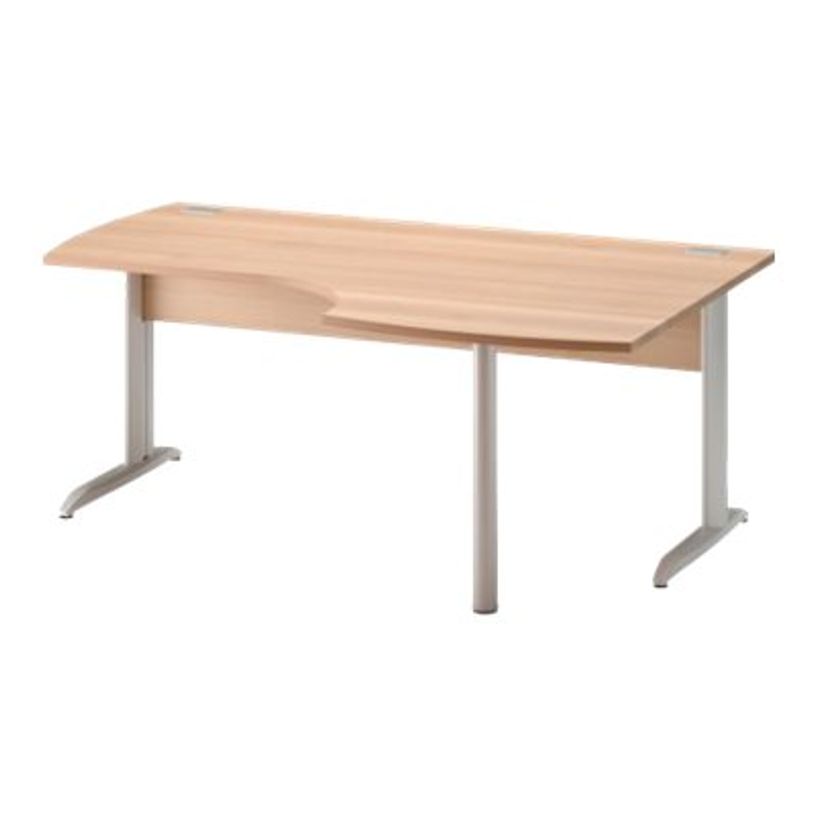 3483600784773-Bureau compact à droite JAZZ+ - 180 cm - Pieds métal - Hêtre ambré-P_79426275_1-0