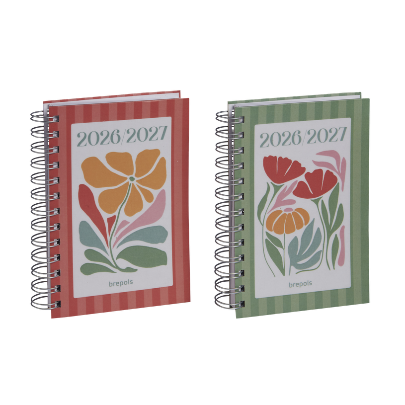 5412303147156-Agenda à spirale Happy - 1 jour par page - 13 x 17,5 cm - 2 modèles au choix - Brepols--0