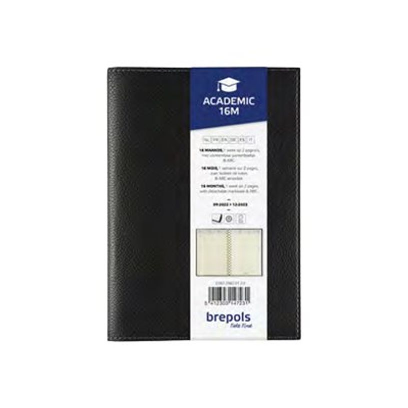5412303147231-Agenda Calpe Academic 16 mois - 1 semaine sur 2 pages - 15 x 21 cm - noir - Brepols-P_79426524_1-1
