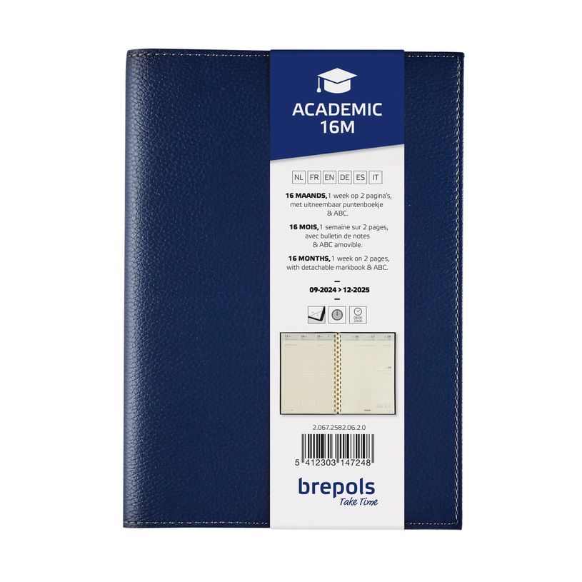 5412303147248-Agenda Calpe Academic 16 mois - 1 semaine sur 2 pages - 15 x 21 cm - bleu - Brepols-P_79426525_2-0