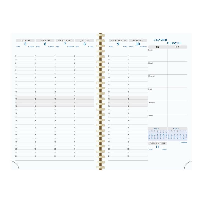 3660942057653-Agenda de bureau spiralé 16 mois Vérone - 1 semaine sur 2 pages - 15 x 21 cm - disponible dans diff-P_79426534_1-5