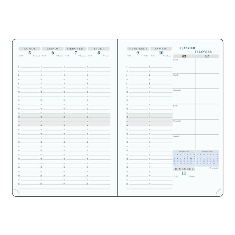3660942060424-Agenda Tweed - 1 semaine sur 2 pages - 15 x 21 cm - 12 mois- disponible dans différentes c-P_79426547_1-7
