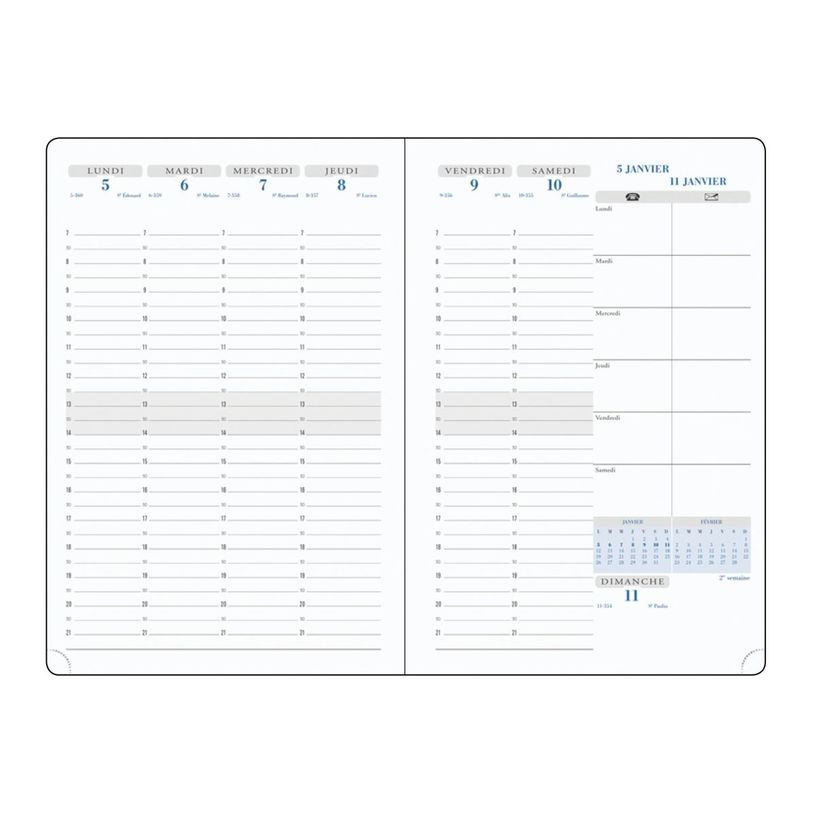 3660942060424-Agenda Tweed - 1 semaine sur 2 pages - 15 x 21 cm - 12 mois- disponible dans différentes c-P_79426547_5-3