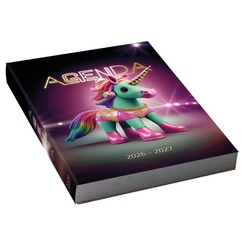 3386177010477-Agenda scolaire journalier 12 x 17 cm - couverture souple - motif licorne--1