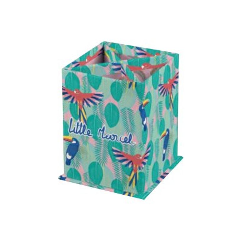 3329688127029-Little Marcel - Pot à crayons carré oiseaux tropicaux - Clairefontaine-P_79426995_1-0