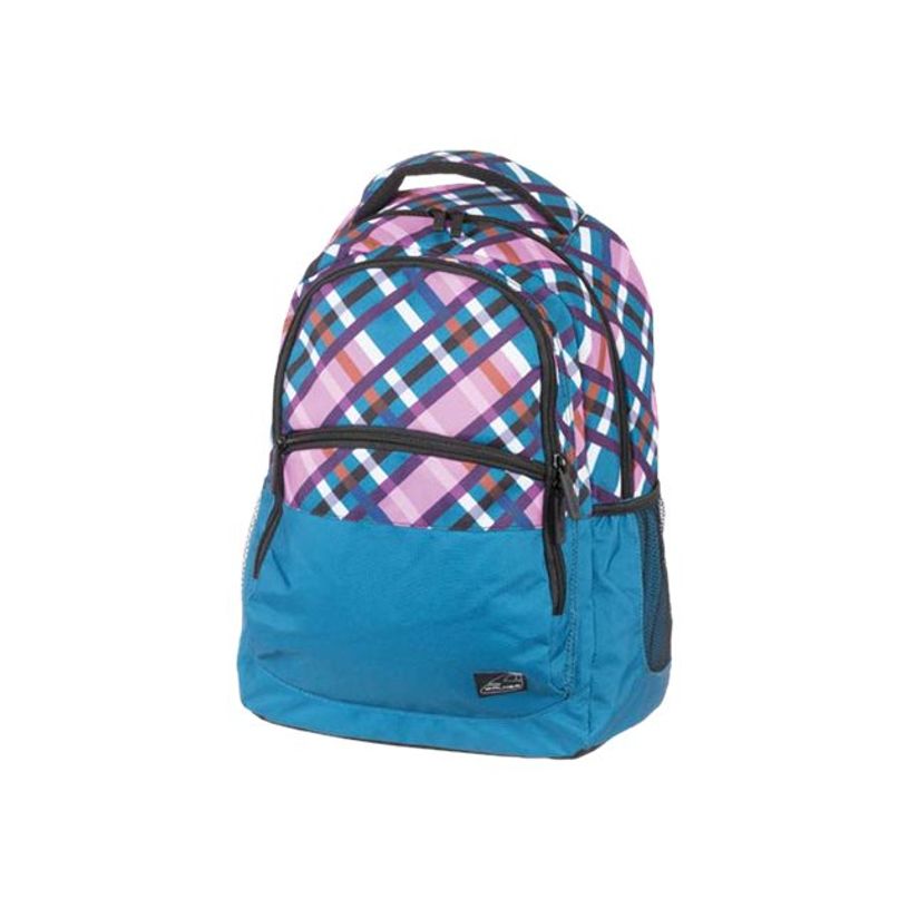 9002638204813-Walker Sac à dos Base Classic Petrol Checks damier 2 comp Carpentras -P_79427059_1-0