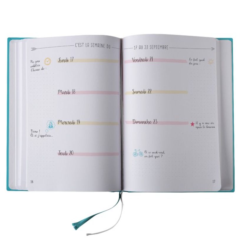 3664447026855-Bullet Agenda A5 - 1 semaine sur 2 pages - disponible dans différentes couleurs - Oberthur-P_79427154_7-5