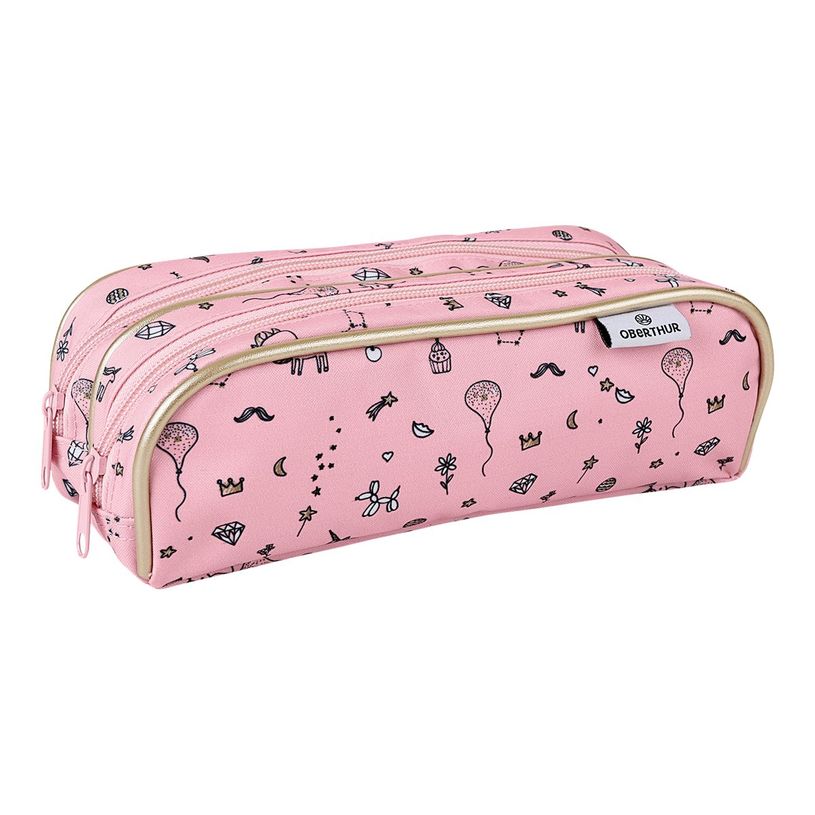 3664447028019-By Oberthur Girl Trousse Rectangulaire Rose 2 compartiments Oberthur -P_79427177_1-0