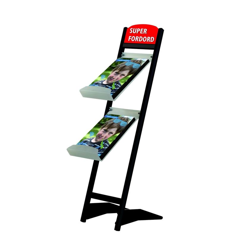 3660412031077-INOVSHOP - Porte-brochures de sol A4 2 niveaux - noir - usage intérieur-P_79427718_1-0
