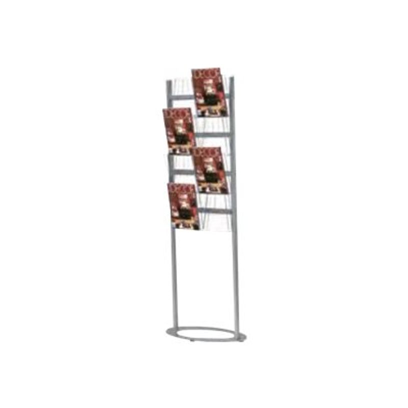 3660412031121-INOVSHOP - Porte-brochures de sol 4 niveaux de présentation - 8 bacs A4 - base ovale-P_79427723_1-0
