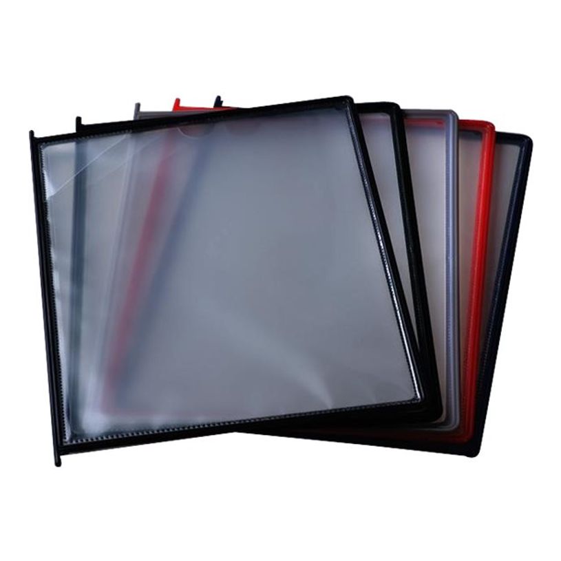 3660412031862-INOVSHOP - 10 Pochettes A4 pour lutrin - cadre en plastique rigide - gris-P_79427793_2-1