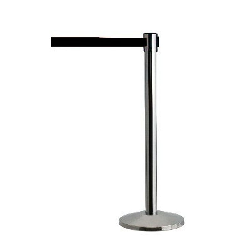 3660412032012-INOVSHOP - Poteau de guidage chromé avec sangle rétractable noire-P_79427808_1-0
