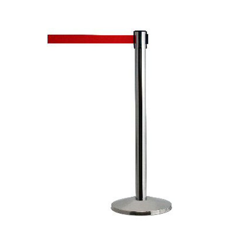 3660412032036-INOVSHOP - Poteau de guidage chromé avec sangle rétractable rouge-P_79427810_1-0