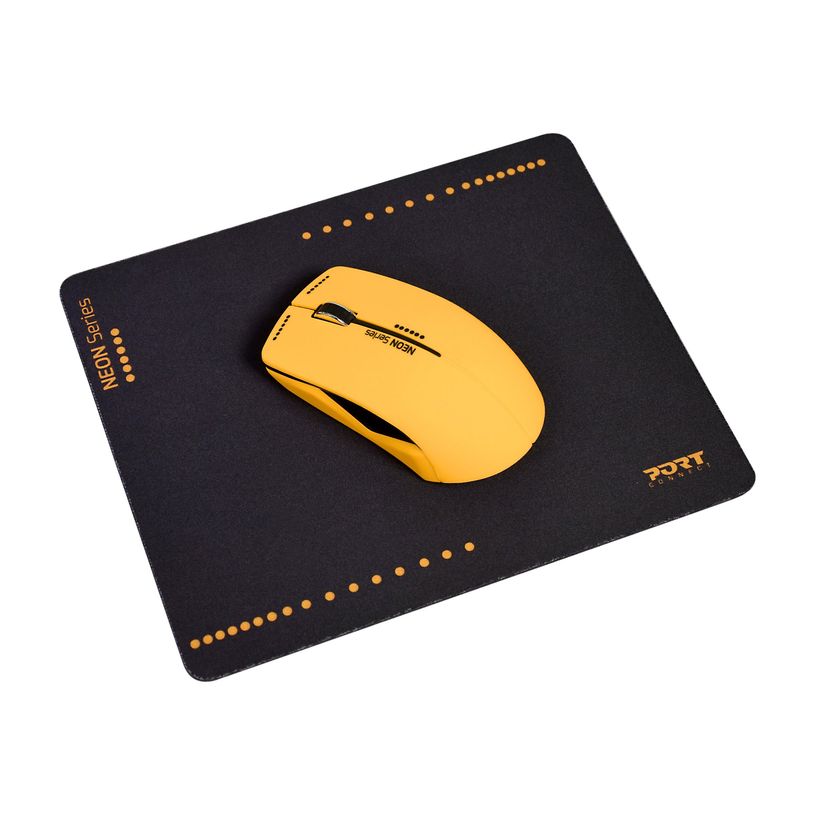 3567049005078-PORT Connect Néon - Souris sans fil + Tapis de souris Orange-P_79428057_2-1