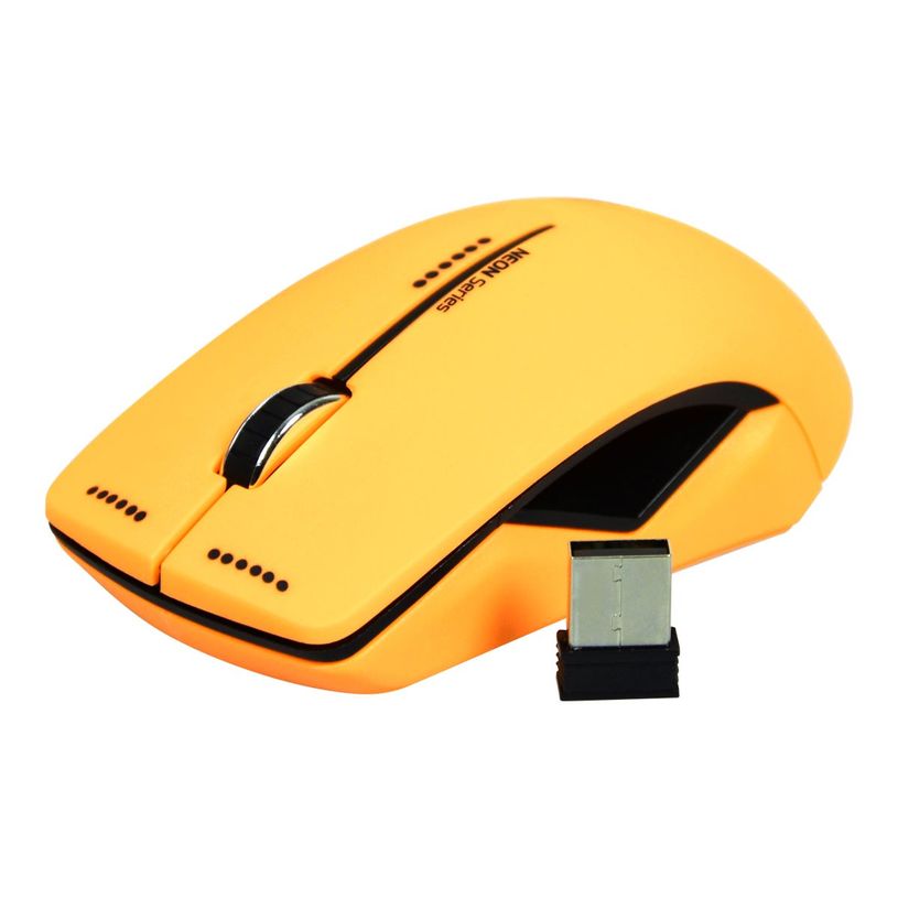 3567049005078-PORT Connect Néon - Souris sans fil + Tapis de souris Orange-P_79428057_3-2