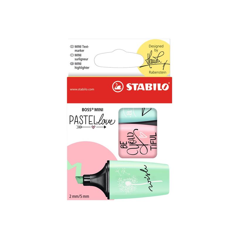 4006381514477-STABILO BOSS MINI Pastellove - Pack de 3 surligneurs pastel : menthe, rose, turquoise-P_79428393_3-2