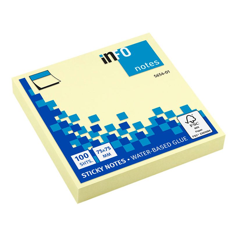 4044355777626-Global Notes - Pack de 12 Blocs - Notes adhésives 100 feuilles - 75 x 75 mm - jaune-P_79428405_2-0