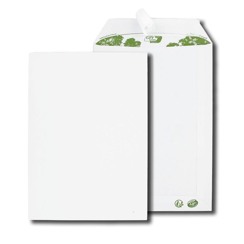 3250650321247-GPV Green - 10 Enveloppes recyclées C5 162 x 229 mm - 90 gr - sans fenêtre - blanc - bande adhésive--1
