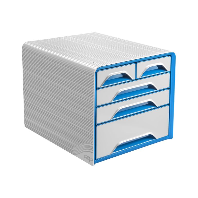 3462159011172-CEP Smoove - Module de classement 5 tiroirs - blanc/bleu-P_79428622_1-0