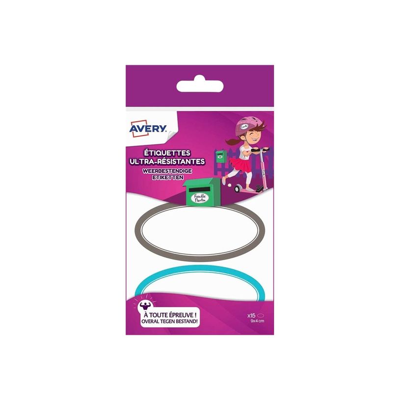 5014702028908-Avery - 15 Étiquettes ultra résistantes couleurs assorties - 41 x 89 mm-P_79428646_1-0