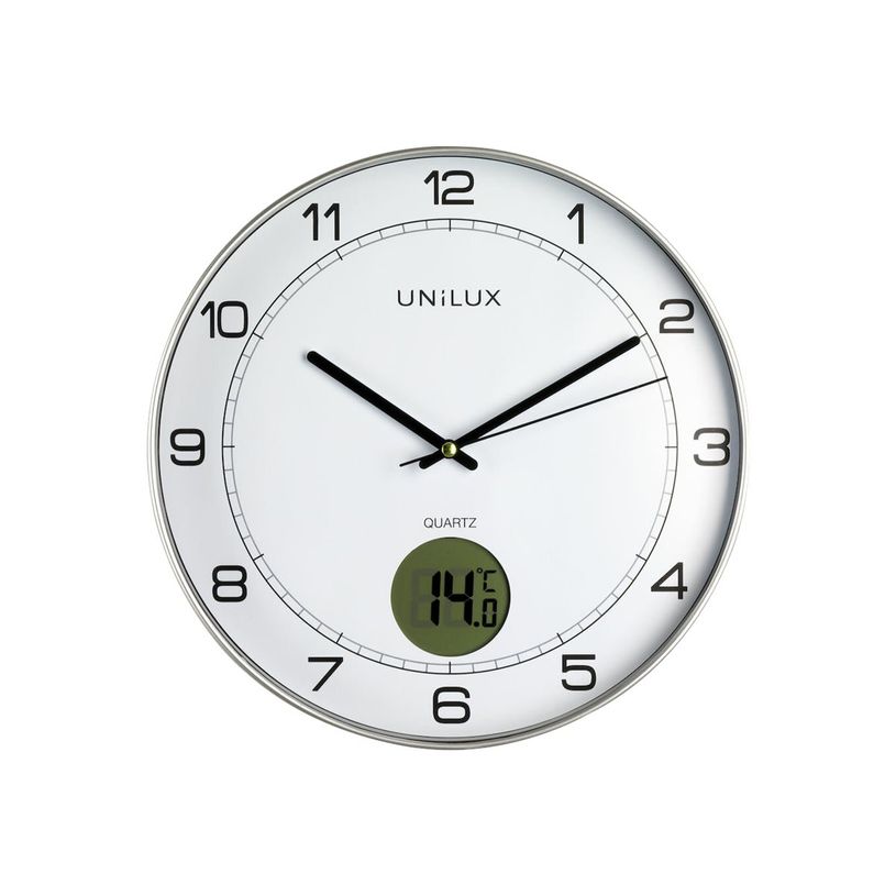 3595560025282-Unilux - Horloge intelligente Tempus - affichage température - 30,5 cm - gris métal-P_79428712_2-0