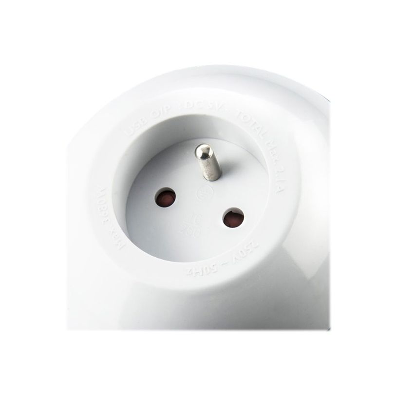 3760110681212-WATT & CO WATTBALL - Multiprise 3 prises - 2 prises 16A + 1 prise 6A + 2 USB - blanc/gris -P_79428845_6-4