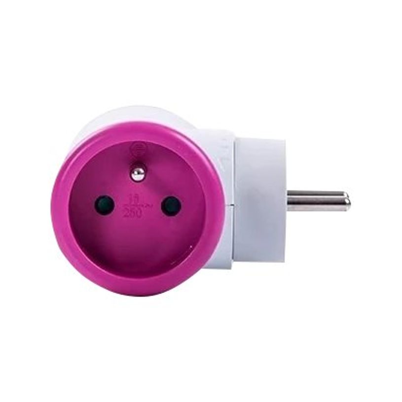 3760110685579-WATT & CO - Multiprise biplite rotative - blanc/rose-P_79428864_3-2