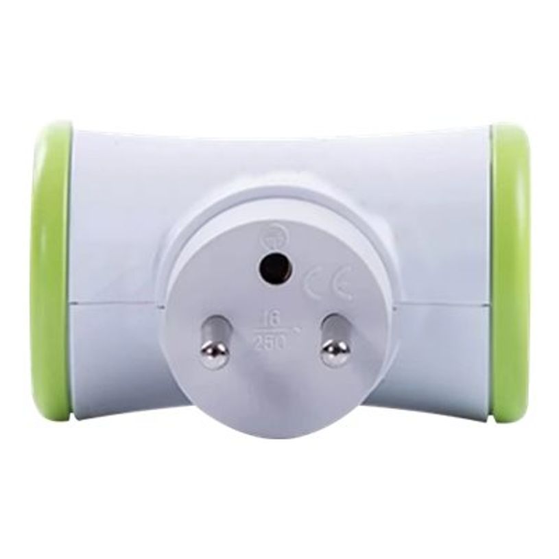 3760110685586-WATT & CO - Multiprise biplite rotative - blanc/vert-P_79428865_1-0