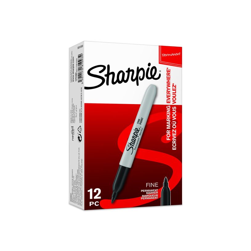 2012349432075-Sharpie - Pack de 12 marqueurs permanents - pointe fine - noir-P_79428877_2-0