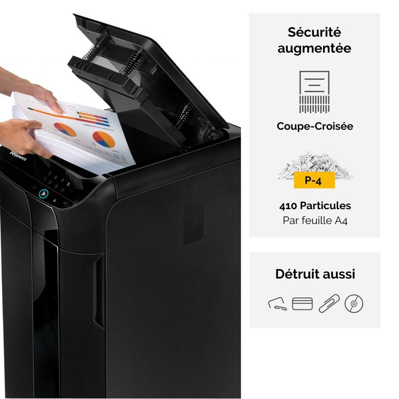 0043859730483-Fellowes AutoMax 550C - destructeur de documents coupe croisée - 550 feuilles - Corbeille 83 litres - anti-bourr-P_79428907_8-3