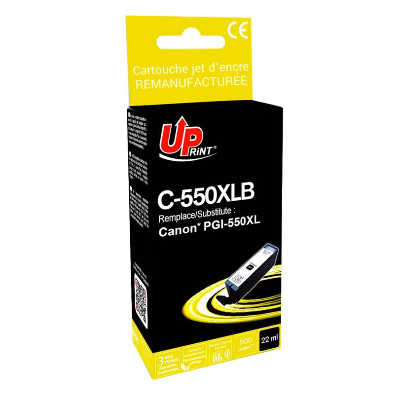 3584770896751-Cartouche remanufacturée Canon PGI-550XL - noir photo - Uprint--0