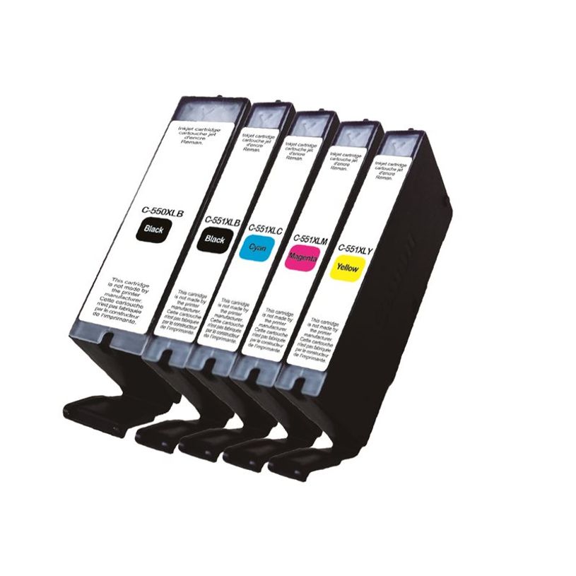 3584770896805-Cartouche remanufacturée Canon CLI-551XL/PGI-550XL - pack de 5 - noir, noir photo, cyan, m-P_79429032_3-3