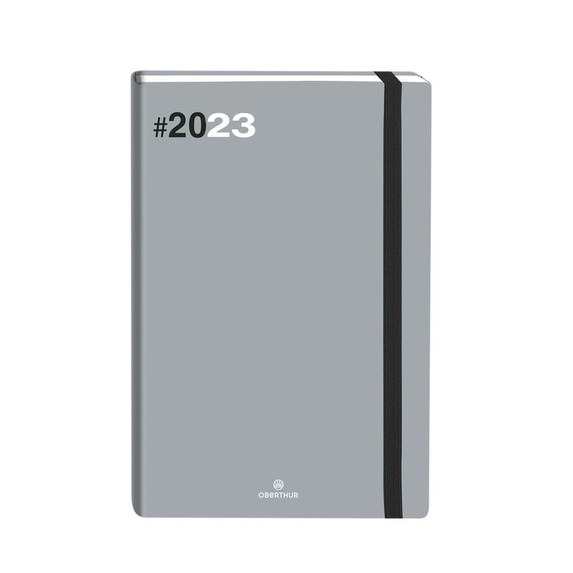 3664447135137-Agenda à élastique Flex - 1 semaine sur 2 pages - 17 x 24,5 cm - gris - Oberthur-P_79429138_2-0