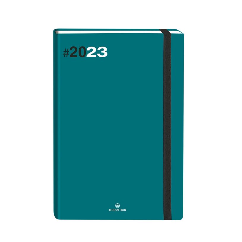 3664447135151-Agenda à élastique Flex - 1 semaine sur 2 pages - 17 x 24,5 cm - émeraude - Oberthur-P_79429140_1-0