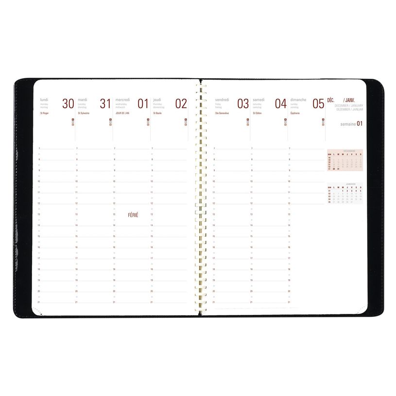 3664447036465-Agenda à spirale Malmö - 1 semaine sur 2 pages - 22 x 28 cm - disponible dans différente-P_79429159_5-3