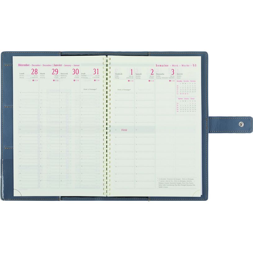 3664447133935-Agenda Milano - 1 semaine sur 2 pages - 17 x 24,5 cm - noir - Oberthur-P_79429166_3-1