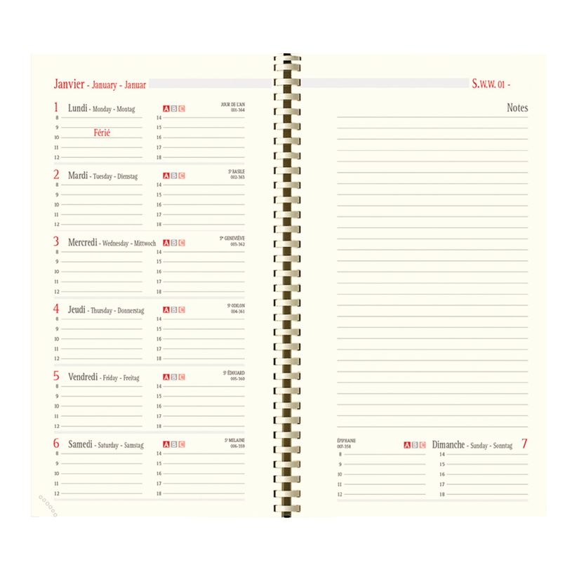 3664447059563-Agenda de poche spiralé Milano - 1 semaine sur 1 page et 1 page de notes - 11 x 18 cm - disponible dans dif-P_79429168_8-6