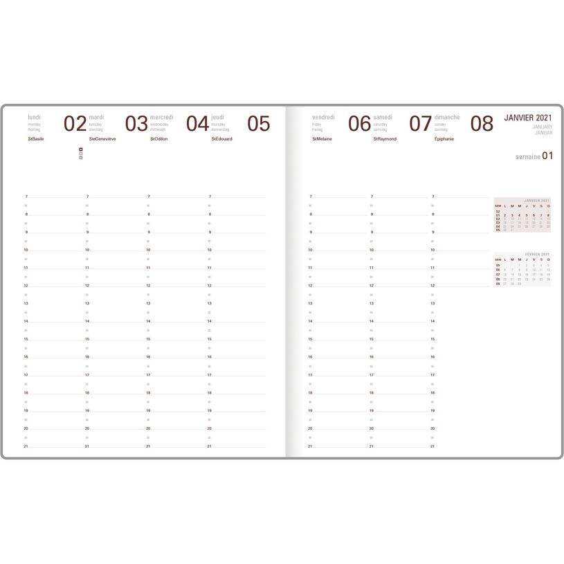 3664447087115-Nelson - Agenda 1 semaine sur 2 pages - 22 x 28 cm - disponible dans différentes couleurs -P_79429169_6-5