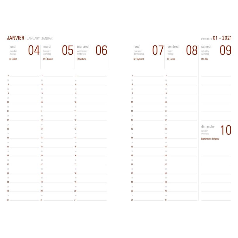 3664447087153-Nelson - Agenda 1 semaine sur 2 pages - 10 x 15 cm - disponible dans différentes couleurs -P_79429173_7-5