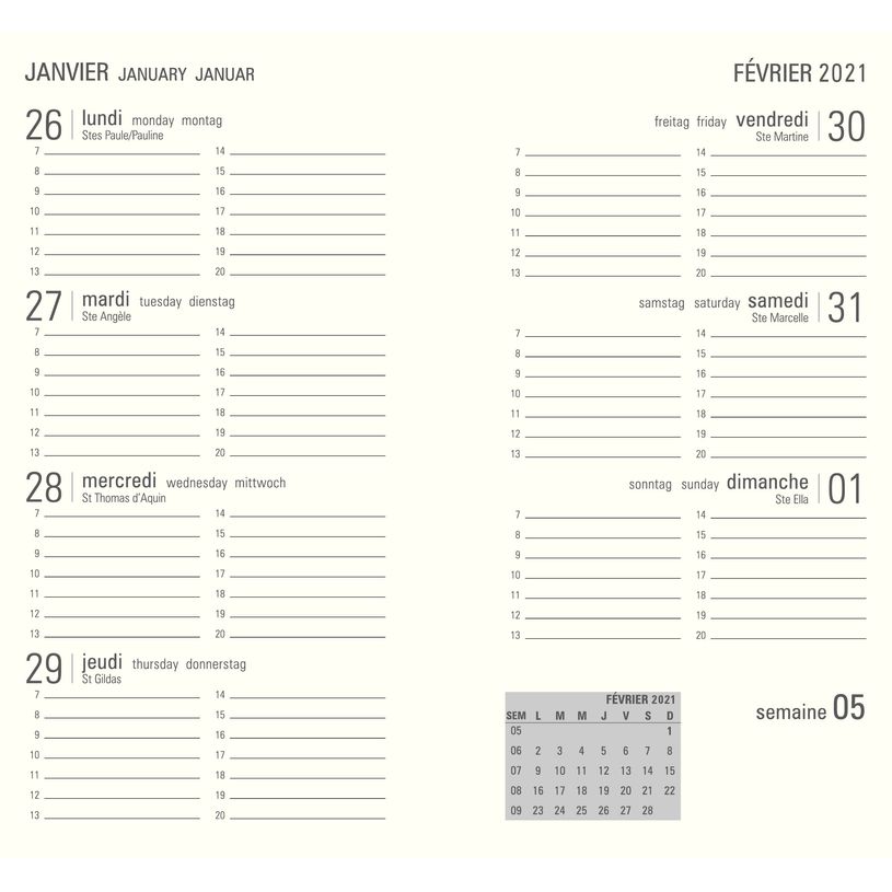 3664447085920-Eton - Agenda de poche - 1 semaine sur 2 pages - 11,5 x 16 cm - disponible dans différente-P_79429198_7-4