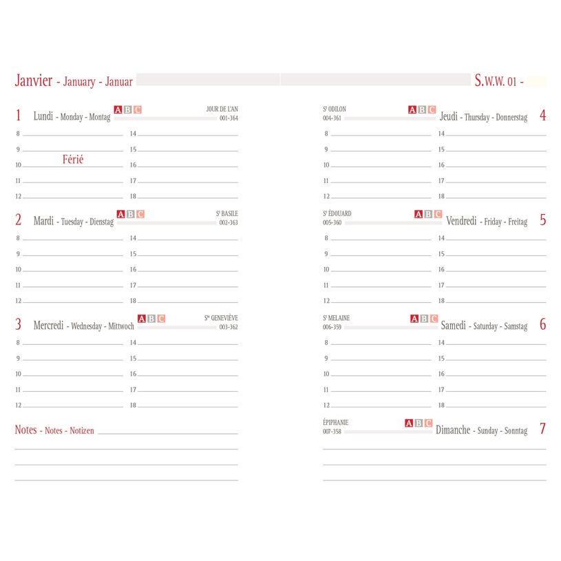 3664447037813-Agenda Eton - 1 semaine sur 2 pages - 8 x 13 cm - disponible dans différentes couleurs - O-P_79429199_4-3