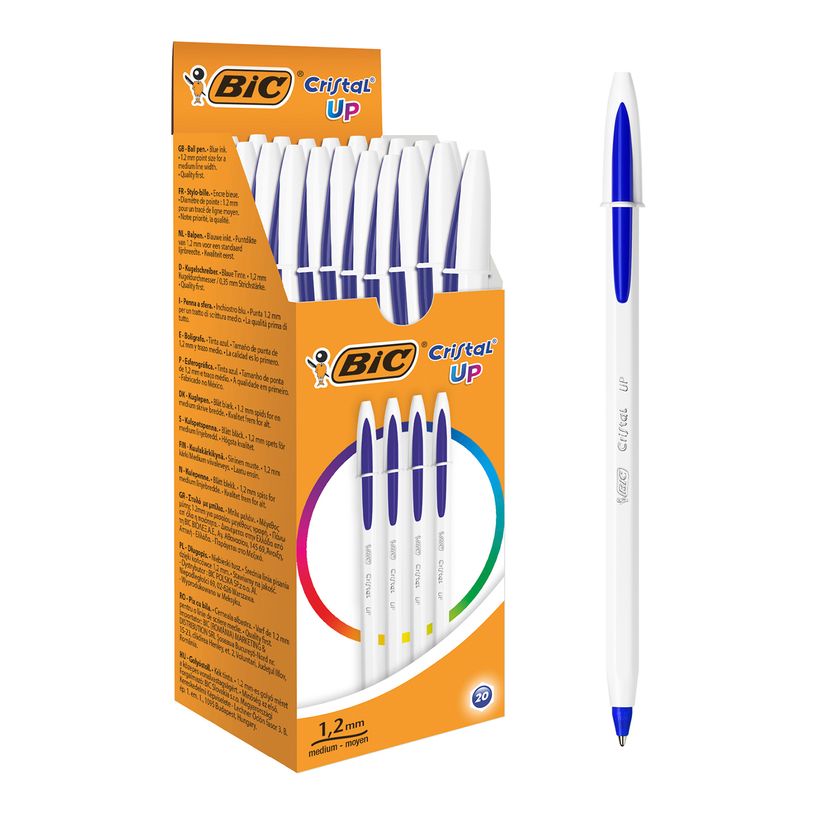 3086123494725-BIC Cristal UP - 20 Stylos à bille - bleu - pointe moyenne (1,2 mm)-P_79429245_1-0