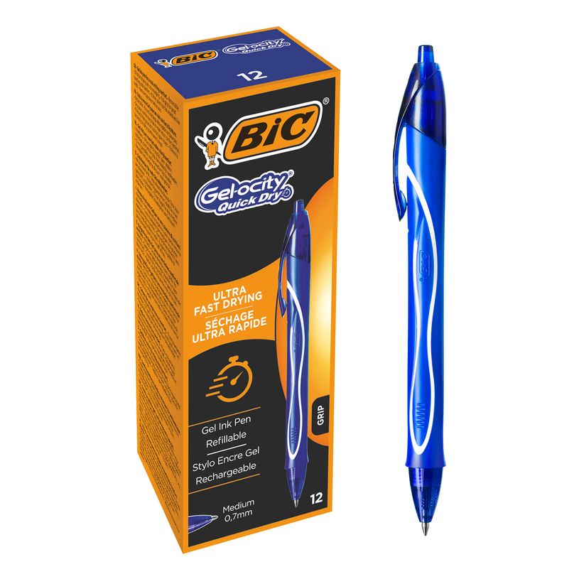 3086123498303-Bic Gelocity QuickDry - Pack de 12 rollers - 0,7 mm - bleu-P_79429254_3-0