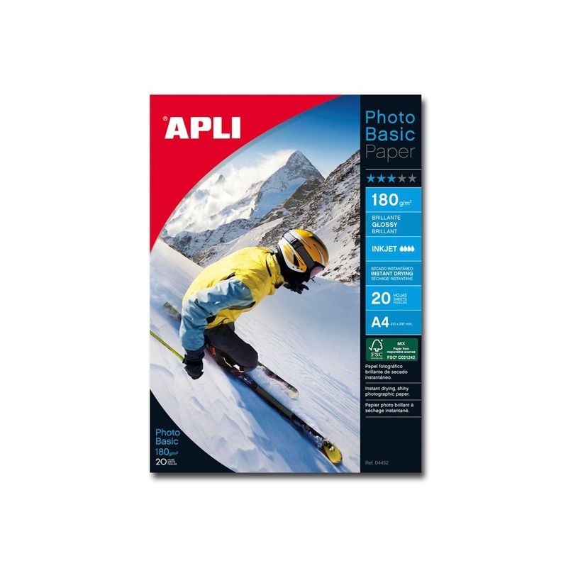 8410782044529-Apli Paper - Papier photo brillant - A4 - 180 g/m² - 20 feuilles-P_79429292_1-0