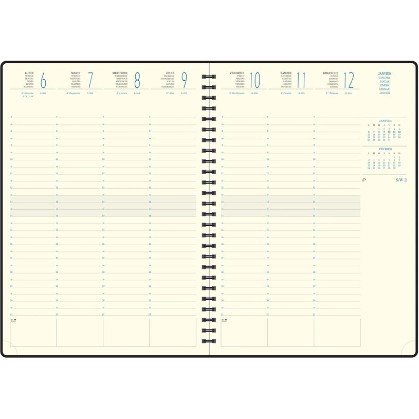 3660942060967-Agenda de bureau spiralé Swan Eurotime 29S - 1 semaine sur 2 pages - 21 x 29,7 cm - disponible dans différentes cou--2