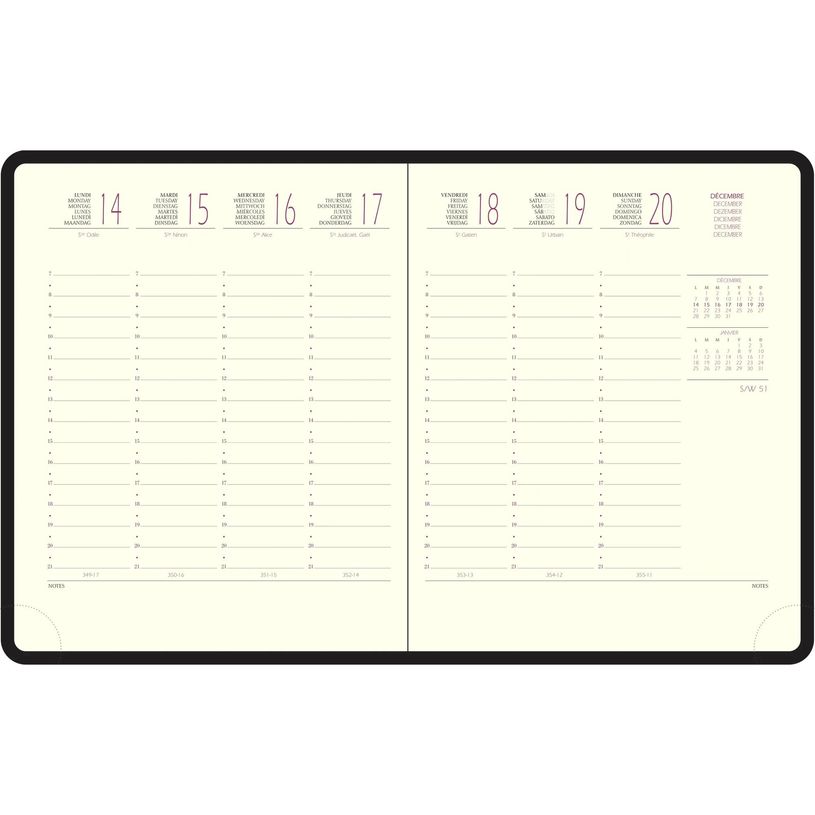 3660942060998-Agenda de bureau Volga Eurotime 18 - 1 semaine sur 2 pages - 15 x 17 cm - disponible dans différentes cou--3